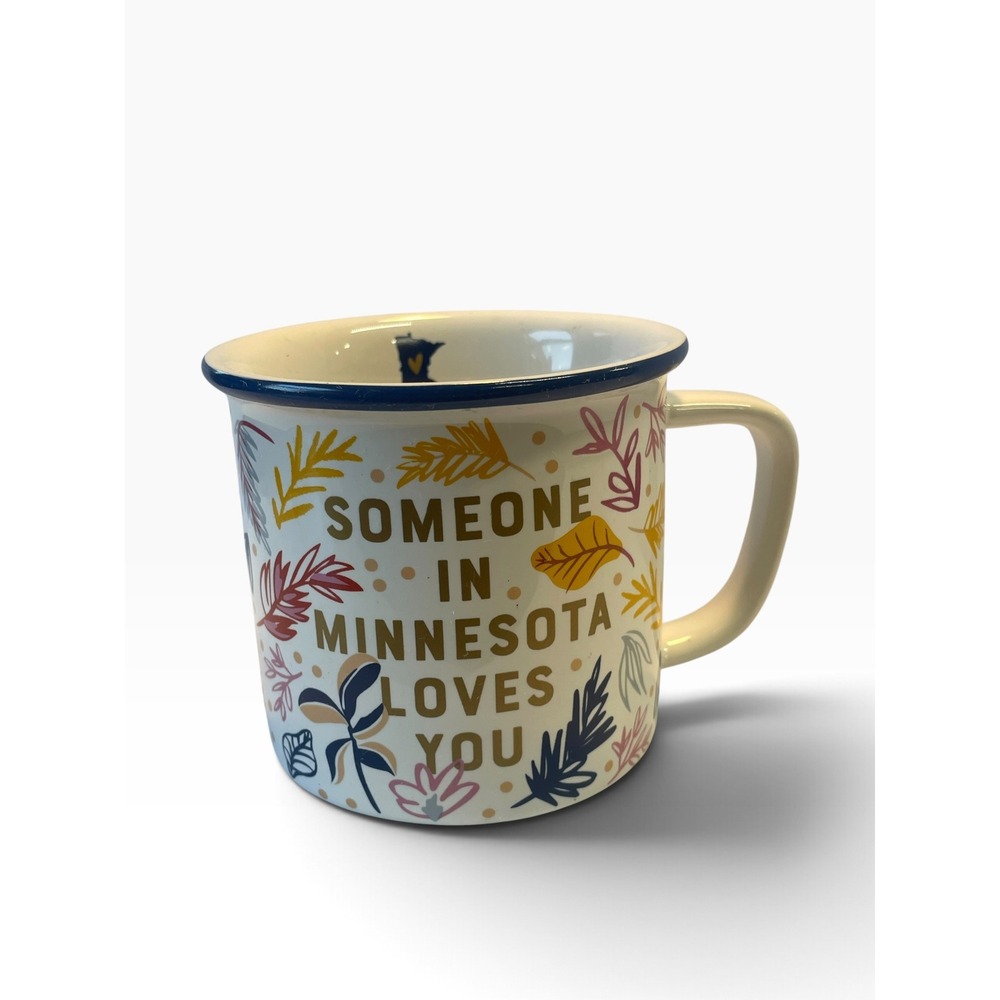Patina Coffee Mug Cream Someone In Minnesota Loves You Botanical Leaf